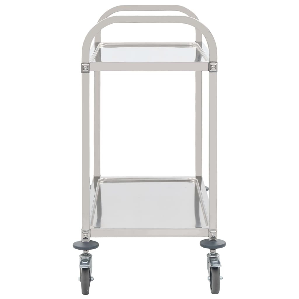2-Tier Kitchen Trolley 107x55x90 cm Stainless Steel